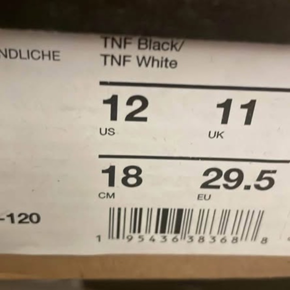 BRAND NEW boy girl youth the north face thermoball slip on black shoes size 12 - Picture 5 of 5